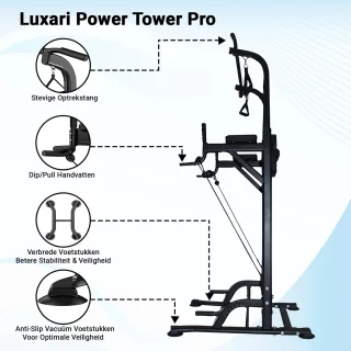 Luxari Power Tower Pro Pull Up & Dip Station