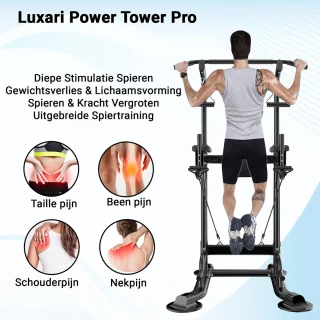 Luxari Power Tower Pro Pull Up & Dip Station