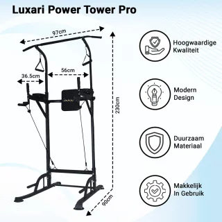Luxari Power Tower Pro Pull Up & Dip Station