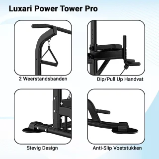 Luxari Power Tower Pro Pull Up & Dip Station
