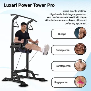 Luxari Power Tower Pro Pull Up & Dip Station