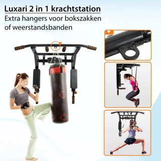 Luxari Pull Up en Dip Station 2-in-1 Krachtstation