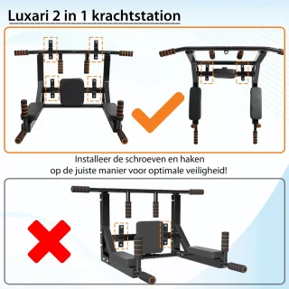 Luxari Pull Up en Dip Station 2-in-1 Krachtstation