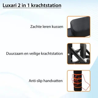 Luxari Pull Up en Dip Station 2-in-1 Krachtstation