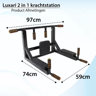 Luxari Pull Up en Dip Station 2-in-1 Krachtstation