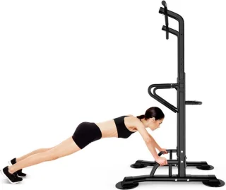 MIKING Krachtstation Power Tower Pull Up & Dip Station zwart