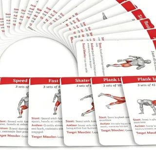 Oefenkaarten Krachttraining - Fitness Kaarten Set - Thuis Sporten - Visuele Techniek Correctie - 36 Stuks - Wit