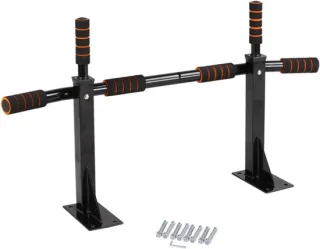 Optrekstang met dipstation voor thuis, zwart