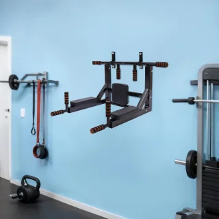 Optrekstang wandmontage dipstation 95 x 77 cm zwart