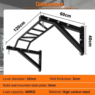 Optrekstang wandmontage dipstation