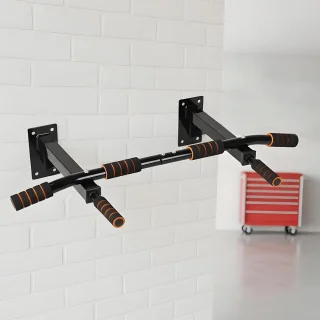 Optrekstang wandmontage met dip station – 94x55 cm – zwart