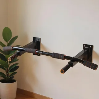 Optrekstang wandmontage met dipstation zwart
