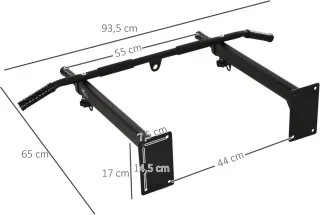 Optrekstang wandmontage zwart