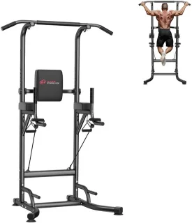 Opvouwbaar krachtstation met pull up bar en dip station