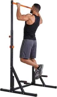 Opvouwbare power tower - optrekstation dipstation - zwart