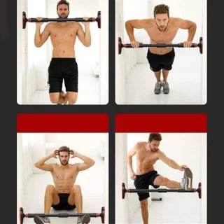 Parallel bars krachtstation - pull-up station wandmontage - zwart