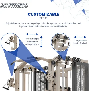 PH Fitness FUSION X Pro Rack - Power Rack & Smith Machine