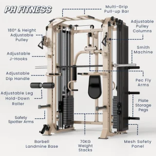 PH Fitness FUSION X Pro Rack - Power Rack & Smith Machine