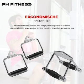 PH Fitness Multi Grip Set - 6 Roestvrijstalen Handgrepen