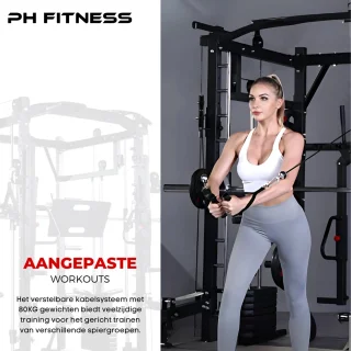 PH Fitness Power Rack Smith Machine 160KG Gewichtsstapel All-in-One Krachtstation