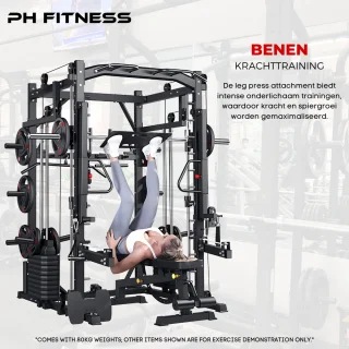 PH Fitness Power Rack Smith Machine 160KG Gewichtsstapel All-in-One Krachtstation