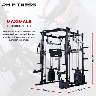 PH Fitness Power Rack Smith Machine 160KG Gewichtsstapel All-in-One Krachtstation