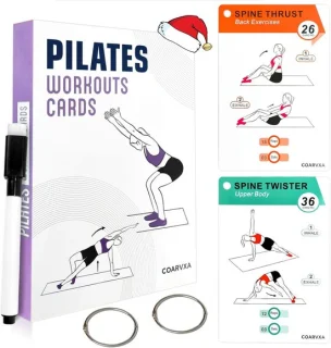 Pilates Oefenkaarten Set - 58 Kaarten - Paars