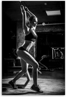 Postereck 1215 Vrouw Fitness Training - Canvas 100 x 75 cm