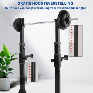 Power Rack Squat Rack Halterstandaard 6 Hoogtes Home Gym