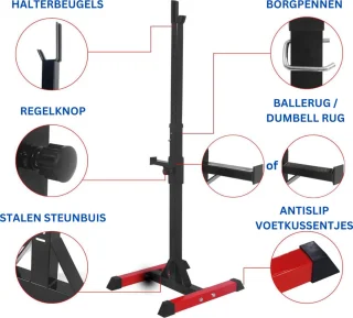 Power Rack Squat Rack Halterstandaard 6 Hoogtes Home Gym