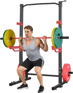 Power Rack Squat Rack Zwart/Rood