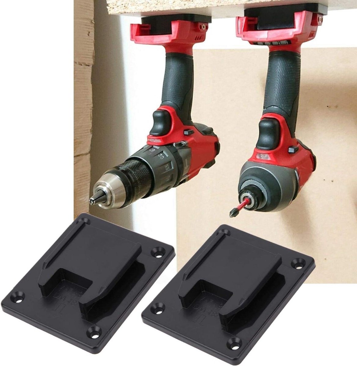De Power Tool Machine Stand Base 2 stuks 37x3x0.8 inch ABS zwart voor Milwaukee M18 & Dewalt in één oogopslag