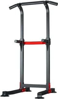 Power Tower dipstation fitnessrek met pull-up bar zwart