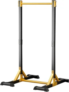 Power Tower Krachtstation - Optrekstang Vrijstaand - Kracht Training - 14 Hoogte standen - 150 kg Draagvermogen - Geel Zwart