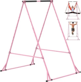 Power tower optrekstang verstelbaar en inklapbaar roze