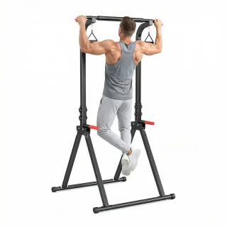 De Power Tower Pull-up en Dip Station Zwart in één oogopslag