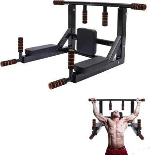 Pull-up bar - dip station - 77x77x95 cm - zwart