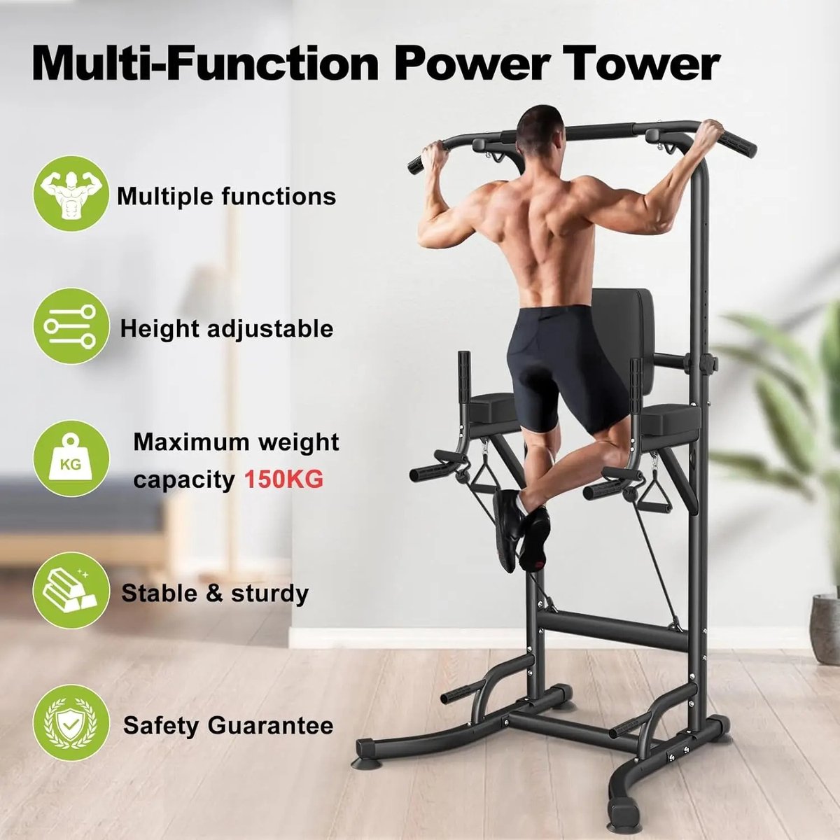 Wat vinden we goed aan de Pull up bar multifunctioneel verstelbaar 101x93x234 cm