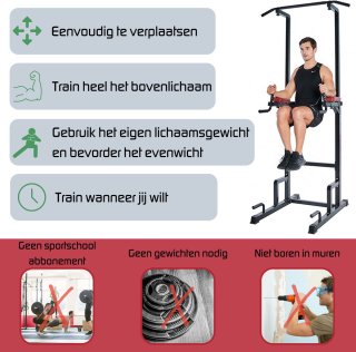 Pull up Station Power Tower Pull-up Rack Zwart
