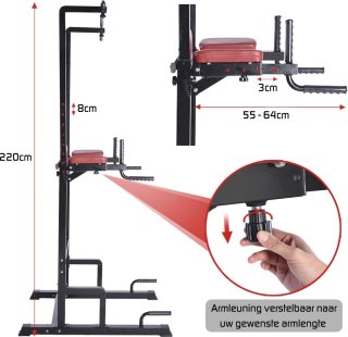 Pull up Station Power Tower Pull-up Rack Zwart