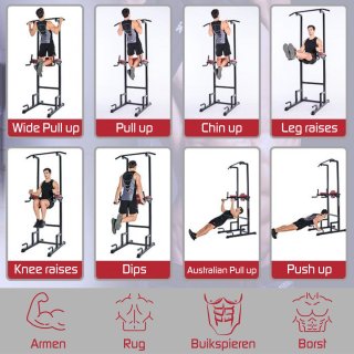 Pull up Station Power Tower Pull-up Rack Zwart
