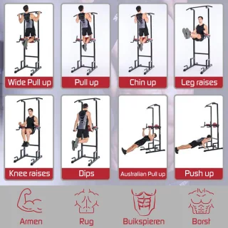 Pull up Station Power Tower Pull-up Rack Zwart