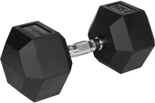 Rebel Active serie - hexagonale gumbedekte gietijzeren halter - 25 kg