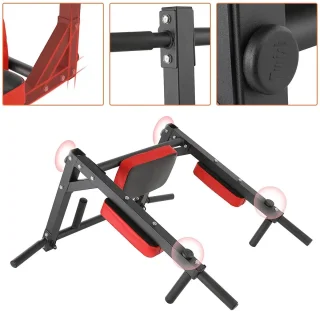 RoyaLuxe Wandgemonteerde Dip Station en Chin-Up Bar