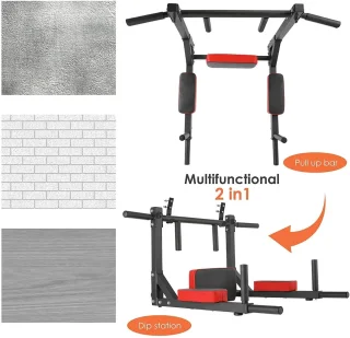 RoyaLuxe Wandgemonteerde Dip Station en Chin-Up Bar