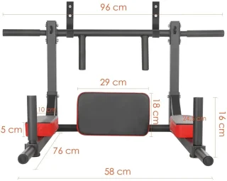 RoyaLuxe Wandgemonteerde Dip Station en Chin-Up Bar