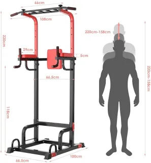 Rustive Hometrainer Pull Up & Dip Station