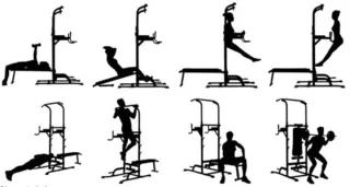 Serolux 3-in-1 Power Tower Pro Pull Up Bar & Halterbank Zwart