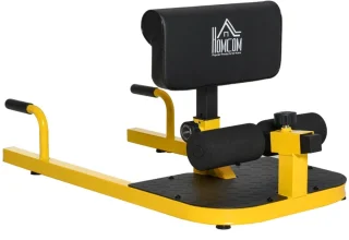 Wat vinden we goed aan de Sissy Squat Trainer 3‑in‑1 - Staal, Geel/Zwart