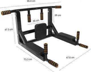 SOUTHWALL Fitness Station 2-in-1 Pull Up & Dip Bar Zwart/Rood